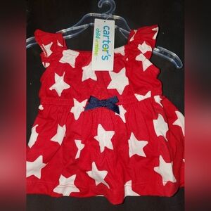 Preemie Red Dress with White Stars